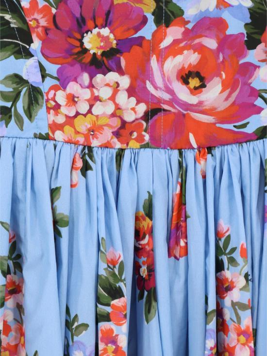 26SS 돌체앤가바나 플라워 부케 프린트 코튼 드레스 F6TTHTHS5UU HA5ZO White - DOLCE & GABBANA