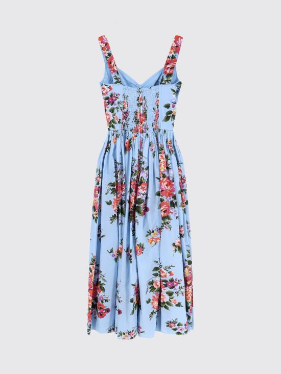 26SS 돌체앤가바나 플라워 부케 프린트 코튼 드레스 F6TTHTHS5UU HA5ZO White - DOLCE & GABBANA