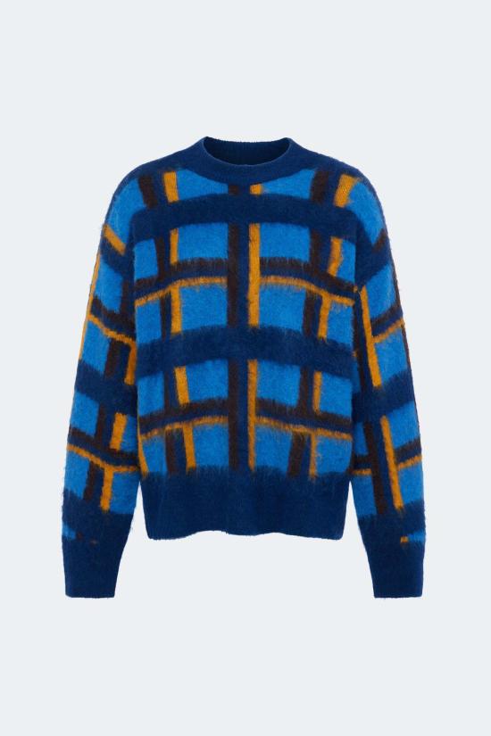  사이먼밀러 스웨터 사이먼 밀러 칼더 니트  토널 블루 플레드