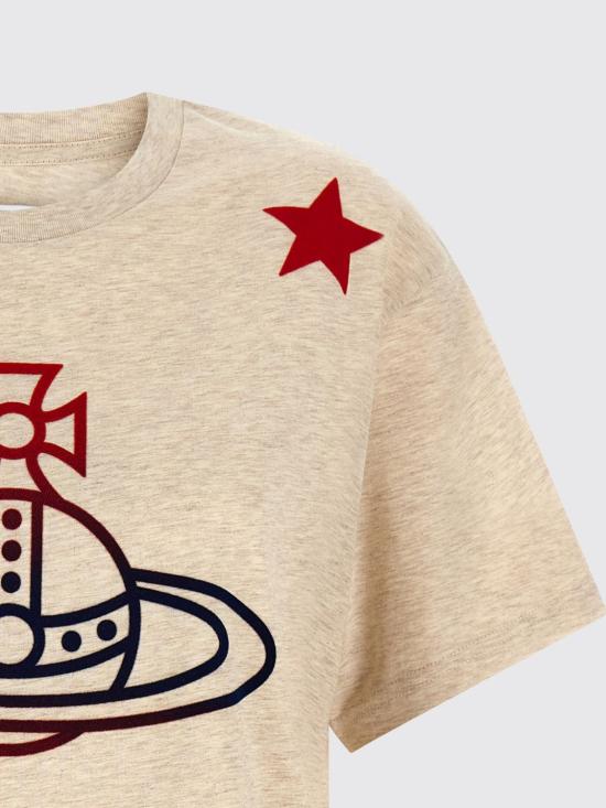 26SS 비비안웨스트우드 반팔 티셔츠 3G010056J00B8 C401 Beige - VIVIENNE WESTWOOD