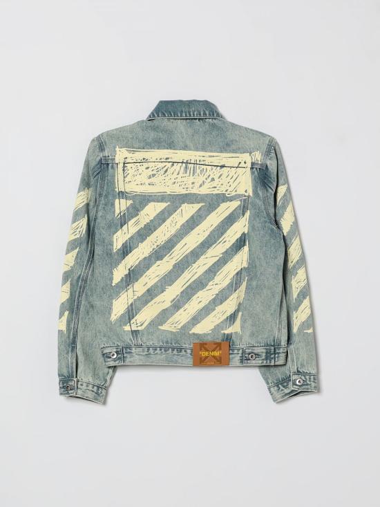 26SS [키즈] 오프화이트 캐주얼 자켓 44GYE001S26D001 452 Blue - OFF WHITE