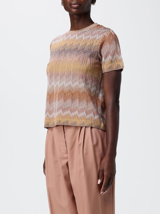 26SS 미소니 반팔 티셔츠 DS26SL01BR014S S10C0 Gold - MISSONI