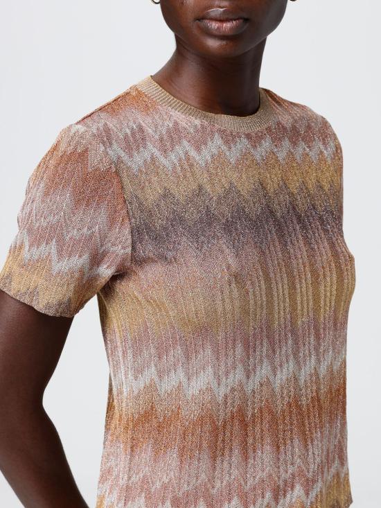 26SS 미소니 반팔 티셔츠 DS26SL01BR014S S10C0 Gold - MISSONI