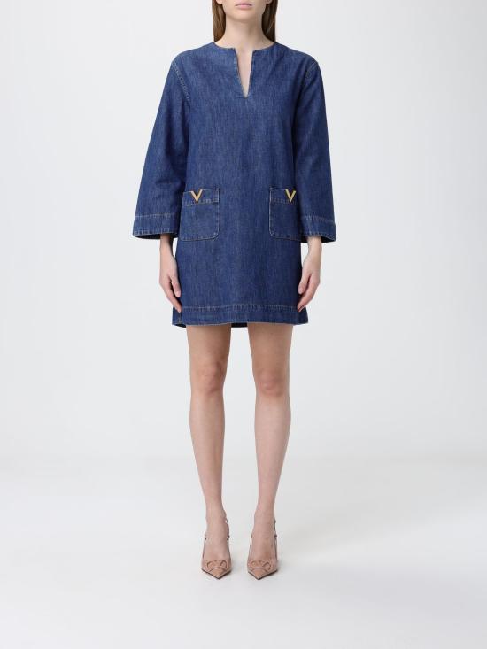 26SS 발렌티노 가라바니 롱 원피스 BDA03B9YA 558 Denim