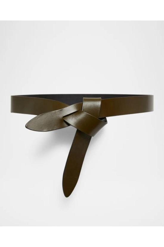  이자벨마랑 벨트 이자벨 마랑 레체 타이업 가죽  다크 카키