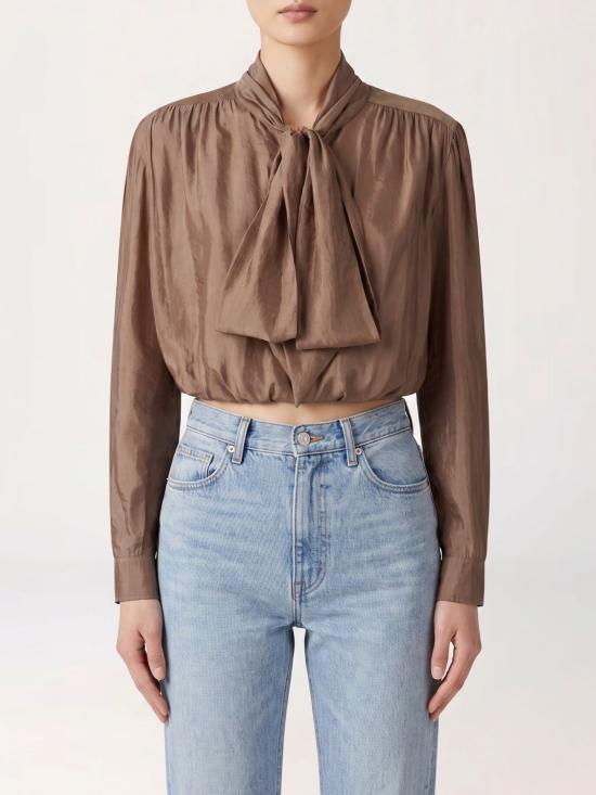 26SS 생로랑 블라우스 856831Y3K31 2005 Brown