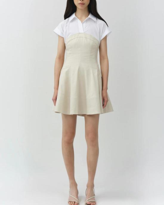  조나단 심카이 숏 원피스 선대 리넨 미니 드레스 샌드 멀티 - JONATHAN SIMKHAI