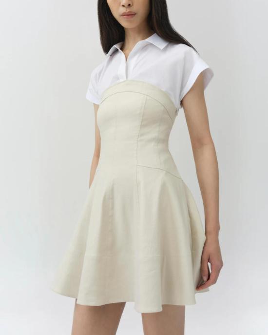  조나단 심카이 숏 원피스 선대 리넨 미니 드레스 샌드 멀티 - JONATHAN SIMKHAI