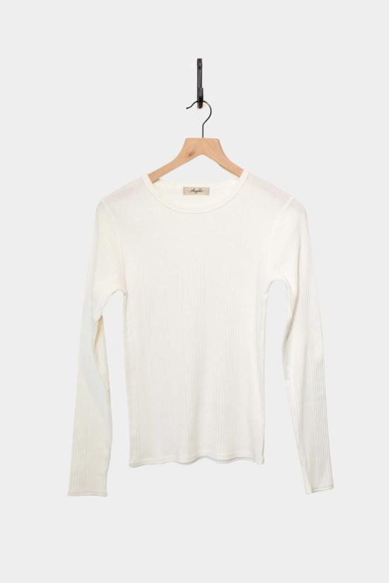  이치 앤티퀴트 스웨터 Ichi Antiquites 리브 니트 풀오버 화이트