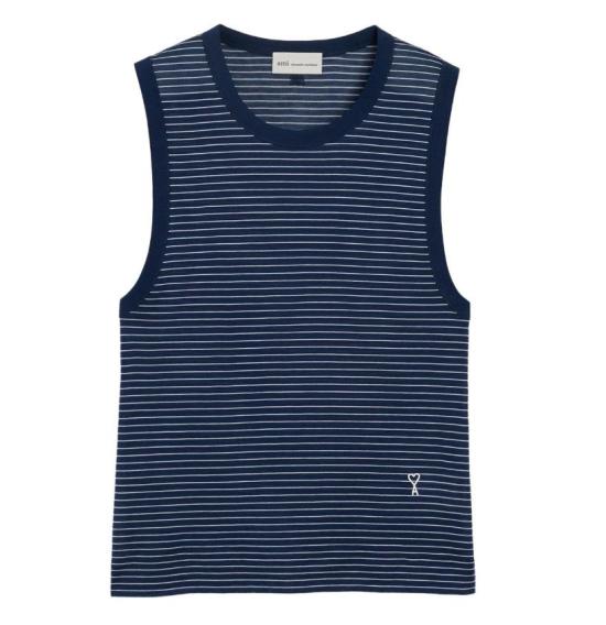 26SS 아미 민소매 티셔츠 FTP818 JE0212 A044 USED BLUE DOM