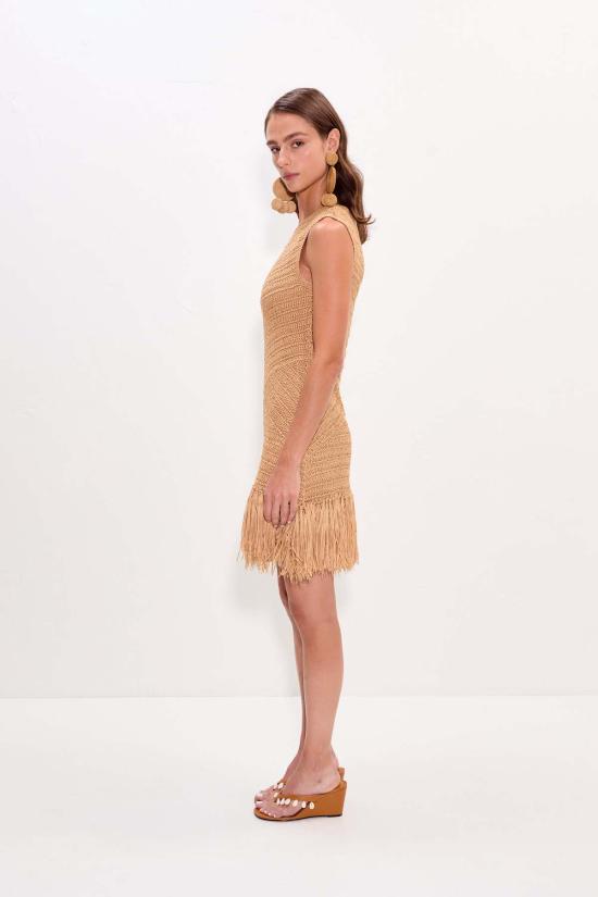  사이먼밀러 숏 원피스 사이먼 밀러 미라 크로셰 미니 드레스 내추럴 - SIMONMILLER