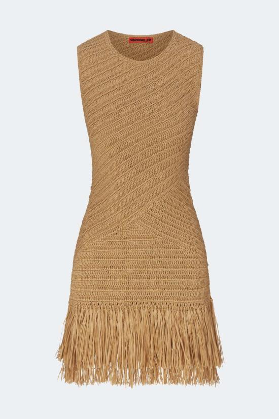  사이먼밀러 숏 원피스 사이먼 밀러 미라 크로셰 미니 드레스 내추럴 - SIMONMILLER