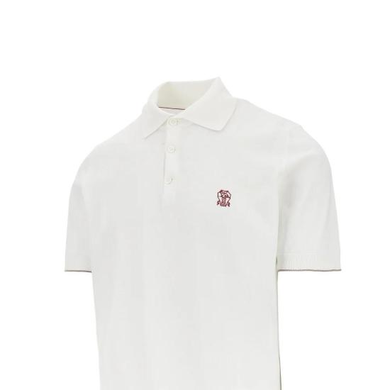 26SS 브루넬로 쿠치넬리 로고 경량 코튼 니트 폴로 셔츠 M29800195 CON63 PANAMA - BRUNELLO CUCINELLI