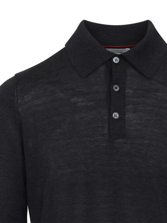 26SS 브루넬로 쿠치넬리 니트 폴로 셔츠 MNB805415 C055 ANTRACITE - BRUNELLO CUCINELLI