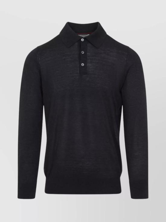 26SS 브루넬로 쿠치넬리 니트 폴로 셔츠 MNB805415 C055 ANTRACITE