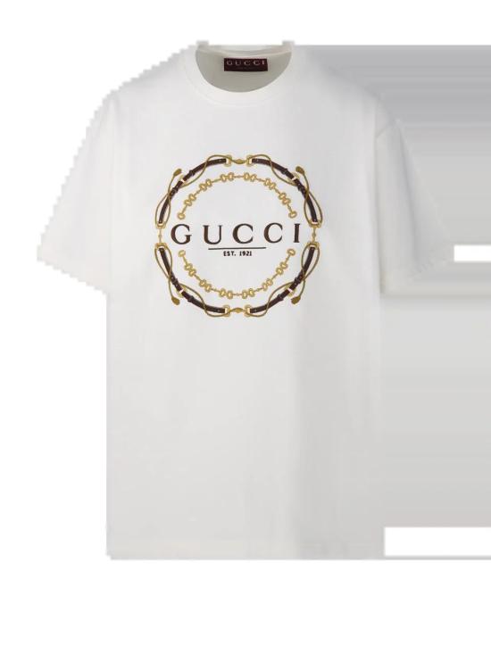 26SS 구찌 프린트 디테일 코튼 저지 티셔츠 837959XJHQY 9750 MILK MC