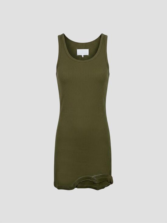 26SS 마르지엘라 테이프 리브드 미니 원피스 테이프 리브드 미니 원피스 S29DA0016M20202 693 OLIVE