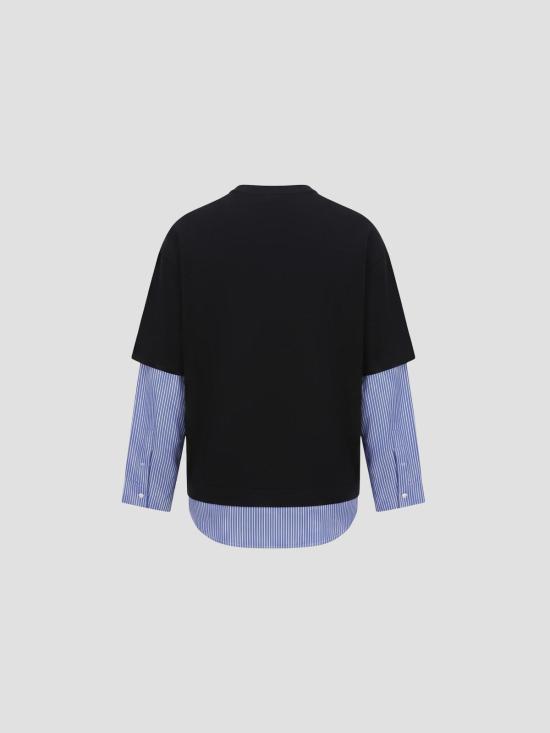 26SS 꼼데가르송 반팔 티셔츠 HQT006051 1 BLKxSAX WHT NVY - COMME DES GARCONS