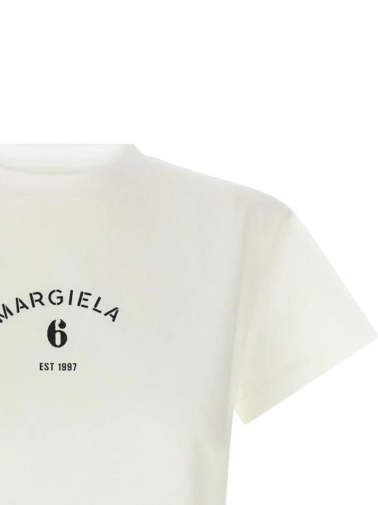 26SS MM6 메종마르지엘라 반팔 티셔츠 S62GD0216M20048 101 OFF WHITE - MM6 MAISON MARGIELA