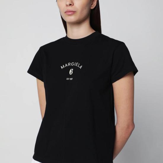 26SS MM6 메종마르지엘라 반팔 티셔츠 S62GD0216M20048 900 BLACK - MM6 MAISON MARGIELA