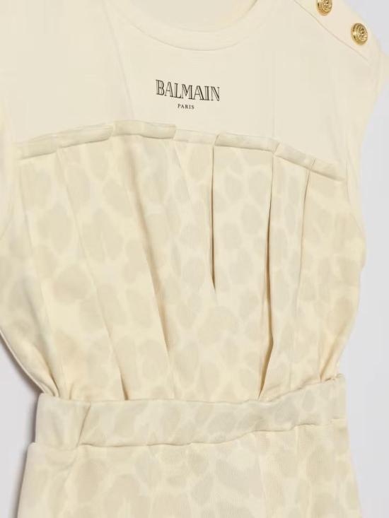 26SS [키즈] 발망 원피스 BY1C12Z3762 102BG IVORY BEIGE - BALMAIN