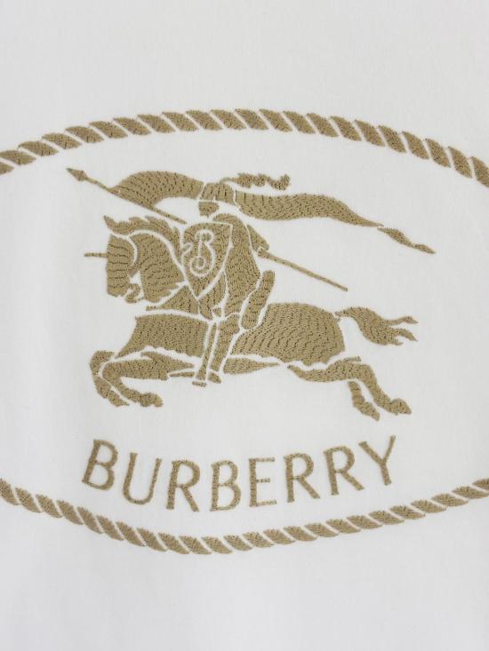 26SS 버버리 나이트 스탬프 코튼 티셔츠 8109817 B7078 CHALK - BURBERRY