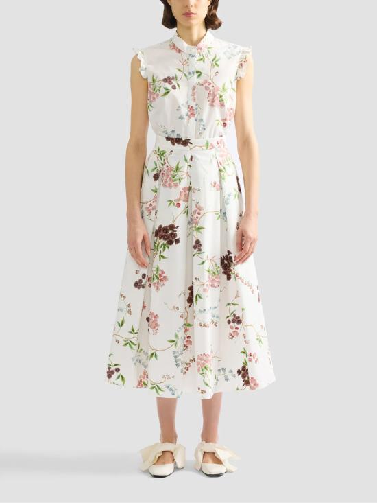 26SS 에르뎀 미디 스커트 SS26S1051518015 FRENCHCHINTZ White - ERDEM