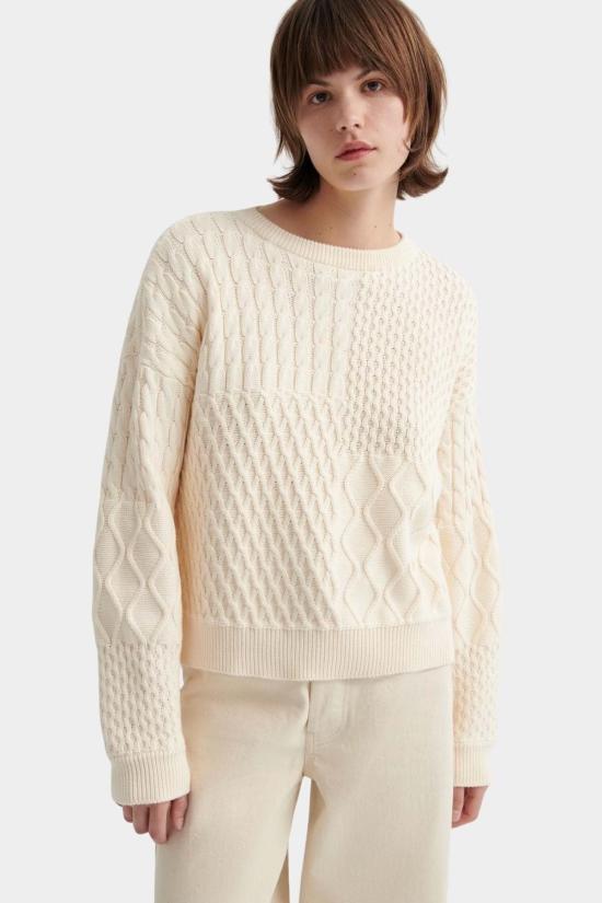  코우토우 스웨터 카우토우 패치워크 점퍼 초크