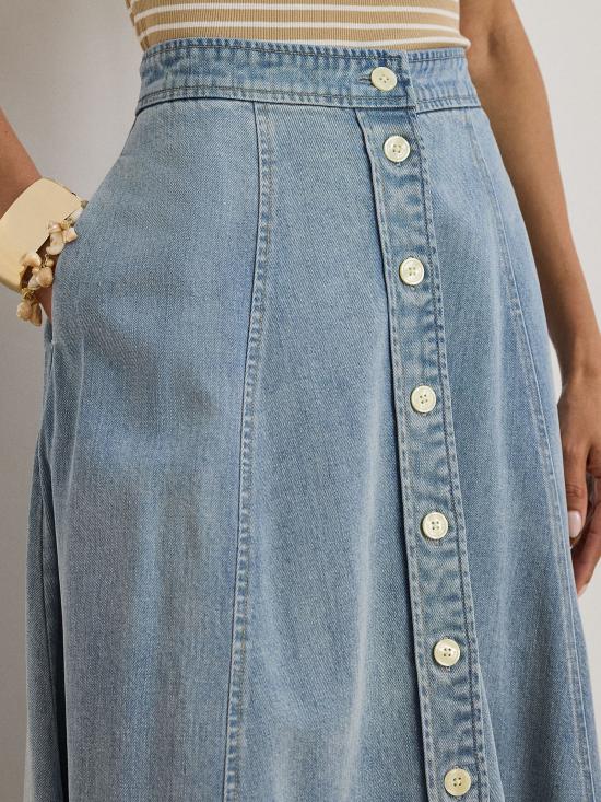 26SS 랄프 로렌 미디 스커트 200P13651 001 Blue - RALPH LAUREN