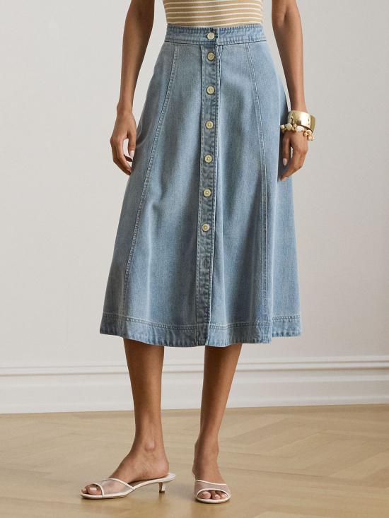 26SS 랄프 로렌 미디 스커트 200P13651 001 Blue - RALPH LAUREN