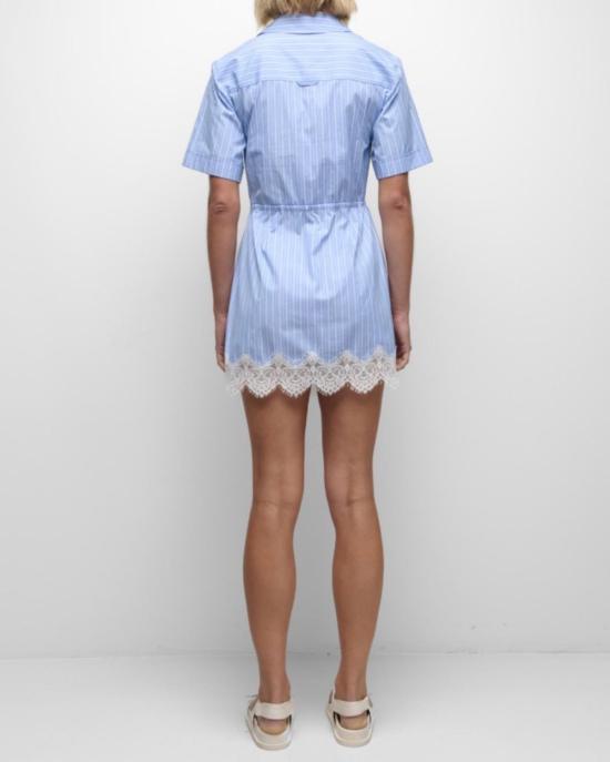  조나단 심카이 숏 원피스 칼더 코튼 레이스 미니 드레스 옥스포드 블루 스트라이프 - JONATHAN SIMKHAI