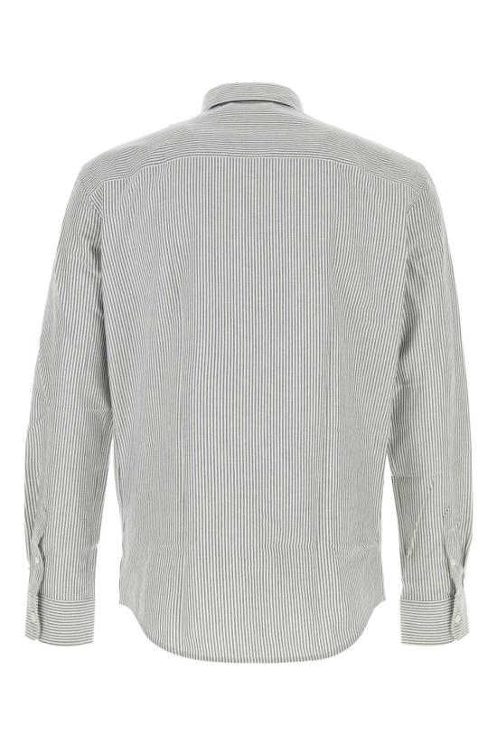 26SS 아미 스몰 하트 로고 스트라이프 코튼 옥스포드 버튼 다운 셔츠 HSH763CO0087 039 Stripped - AMI