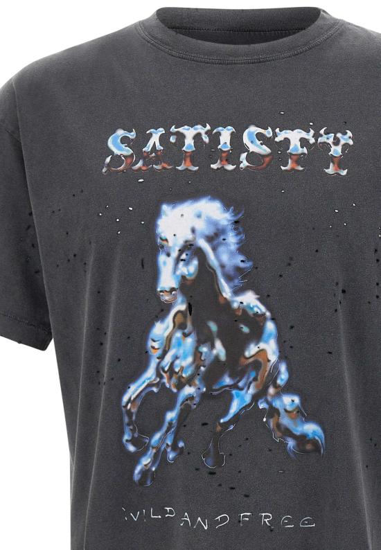 26SS 새티스파이 모스테크 티셔츠 11006 00A16 Black - SATISFY