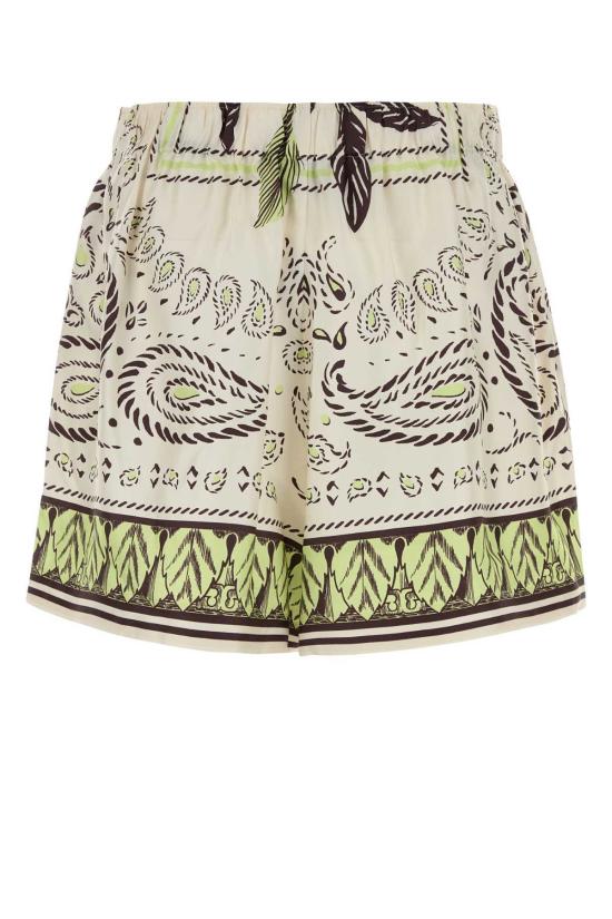  토리버치 숏팬츠 프린트 실크 반바지 민트코카투 - TORY BURCH