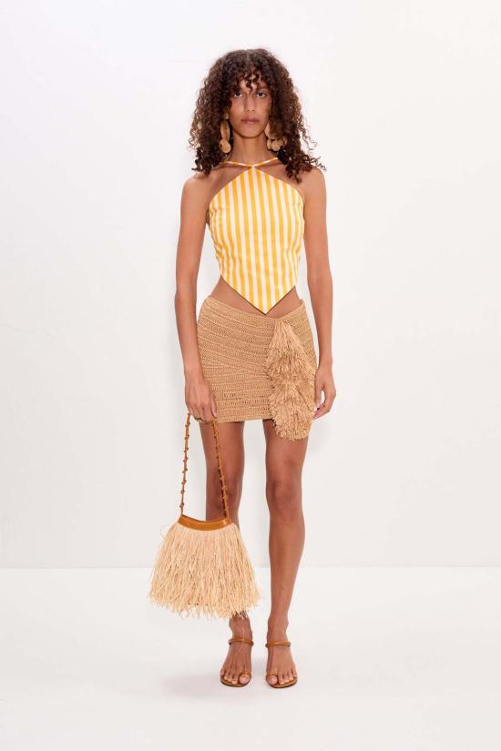  사이먼밀러 숏 스커트 사이먼 밀러 폼폼 미니스커트 내추럴 - SIMONMILLER