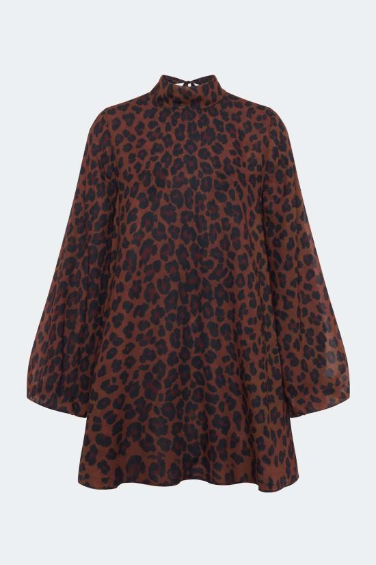  사이먼밀러 숏 원피스 사이먼 밀러 조플린 쉬폰 미니 드레스 초코 브라운 레오파드