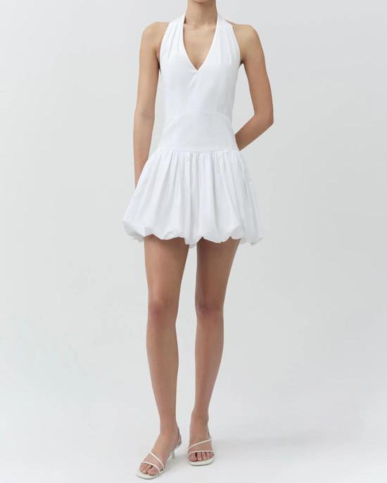  조나단 심카이 숏 원피스 브룩 코튼 홀터 미니 드레스 화이트 - JONATHAN SIMKHAI