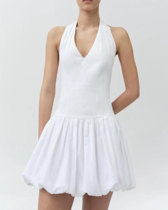  조나단 심카이 숏 원피스 브룩 코튼 홀터 미니 드레스 화이트 - JONATHAN SIMKHAI