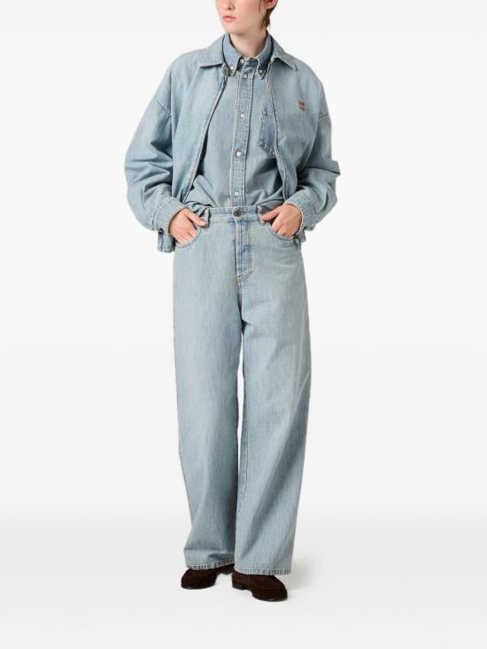 26SS 미우미우 샴브레이 진 GWP394 18JIF0076 Azzurro - MIU MIU