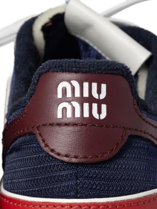 26SS 미우미우 짐나지움 테크니컬 소재 및 스웨이드 스니커즈 5E428E 71LF001Z Blu - MIU MIU
