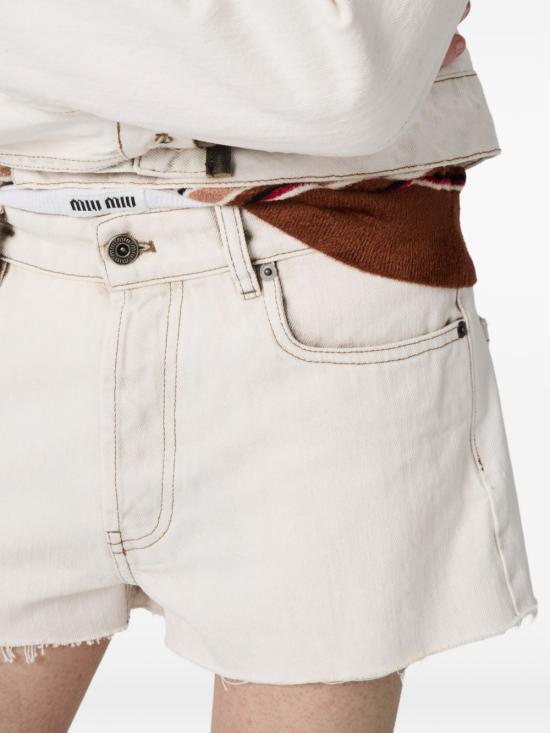 26SS 미우미우 숏팬츠 GWP602 183TF0009 Bianco - MIU MIU