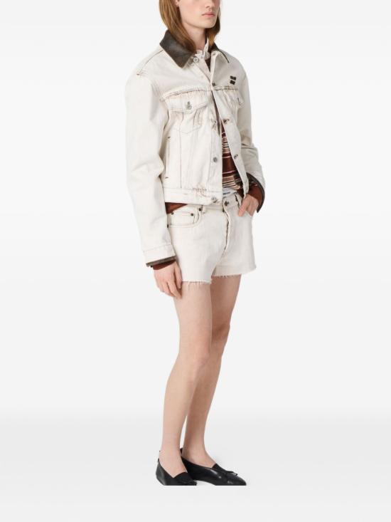 26SS 미우미우 숏팬츠 GWP602 183TF0009 Bianco - MIU MIU