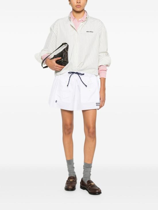 26SS 미우미우 스트라이프 포플린 셔츠 MK1659 180UF0061 Crema - MIU MIU