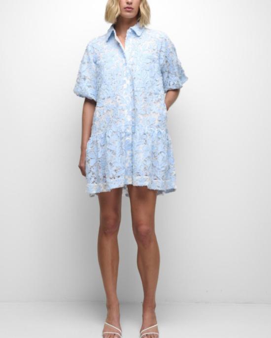  조나단 심카이 숏 원피스 Jonathan Simkhai 크리시 코튼 레이스 미니 드레스 셀레스트 멀티 - JONATHAN SIMKHAI