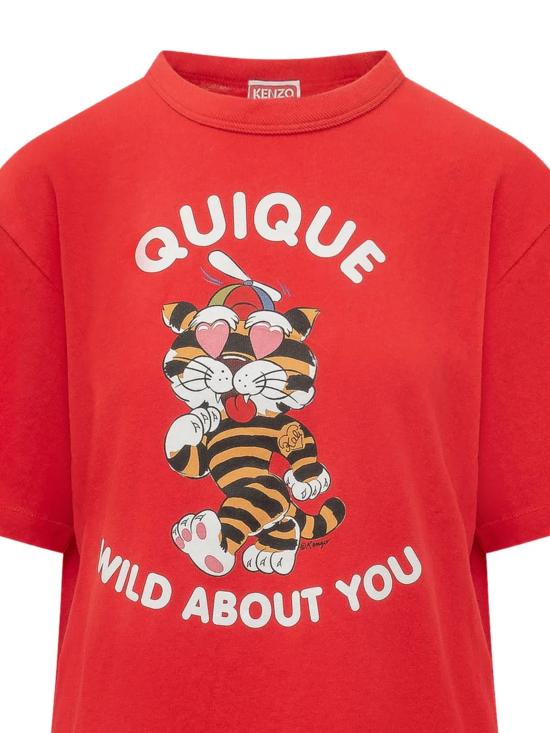 26SS 겐조 Cartoon 젠더리스 치셔츠 FG55TS2124SK 22 Cerise - KENZO