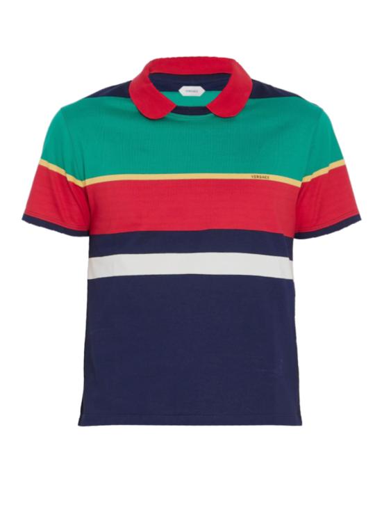 26SS 베르사체 폴로 티셔츠 1024579 1A178906G870 BRIGHT GREEN BRIGHT YELLOW LIP - VERSACE