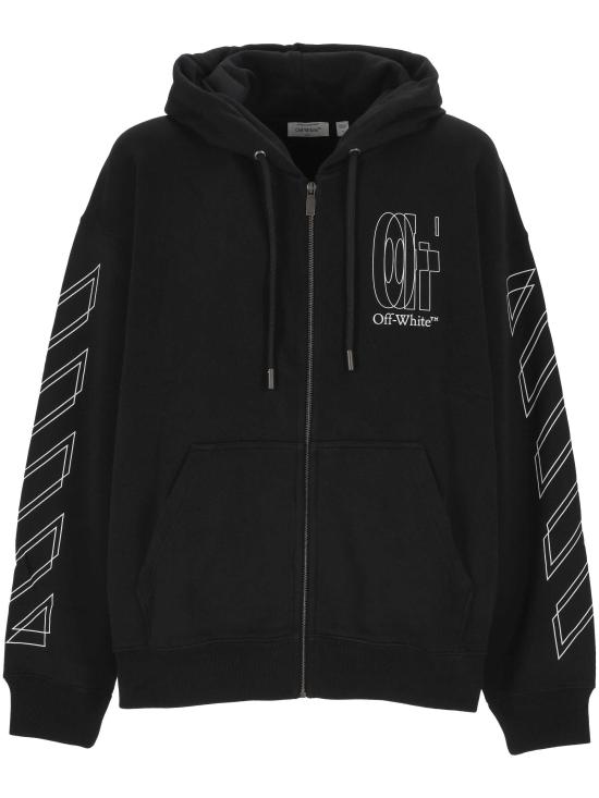 26SS 오프화이트 후드 티셔츠 44MBE015S26F002 001 Black