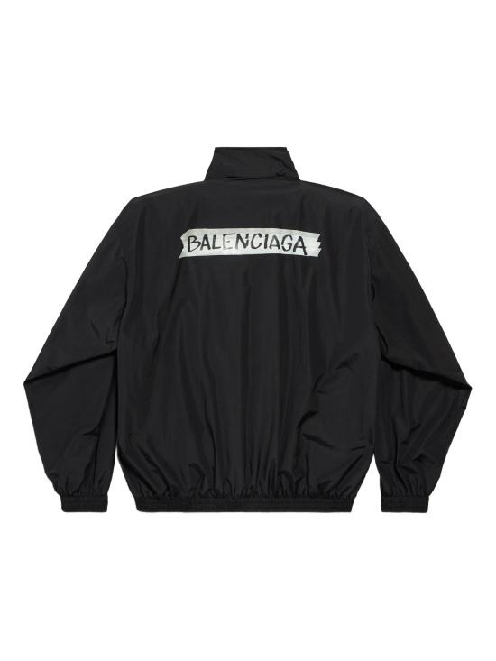 26SS 발렌시아가 마스킹 테이프 미디엄 핏 트랙수트 재킷 857713 TPQ381000 Black - BALENCIAGA