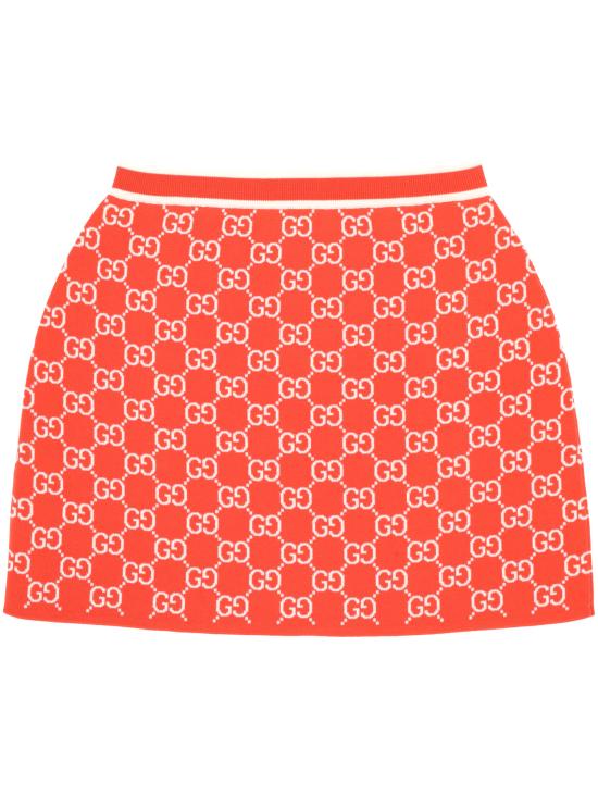 26SS 구찌 미디 스커트 856264 XKE0M6027 ORANGE IVORY