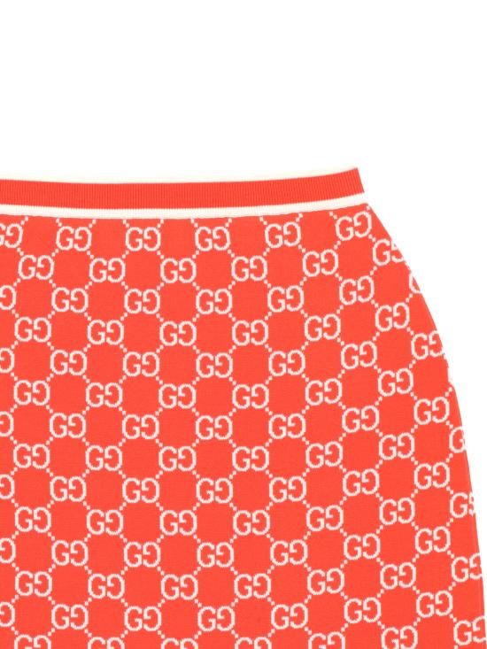 26SS 구찌 미디 스커트 856264 XKE0M6027 ORANGE IVORY - GUCCI